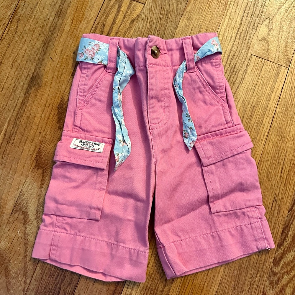 Ralph Lauren baby (6-12 mo) baby Capri/pants, pink 100% cotton